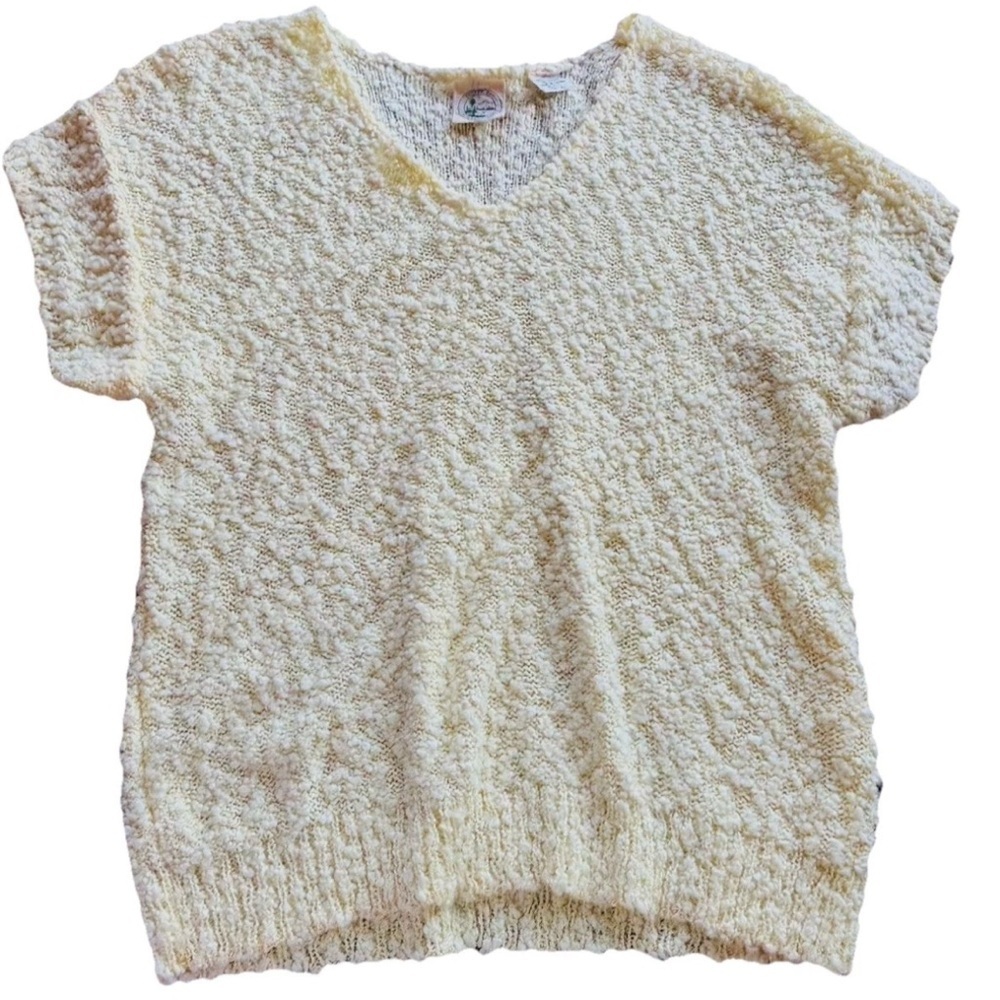 Colter Bay Int Women’s Vintage Butter Yellow Knit Top Fisherman Grandpa Esthetic